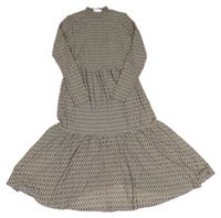 Šedo-fialové vzorované lehké šaty 