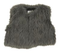 Tmavošedá kožešinová podšitá vesta Primark