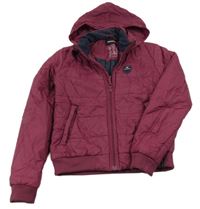 Fuchsiová šusťáková zateplená jezdecká bunda s kapucí Fouganza