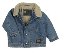 Modrá riflová zateplená bunda s límečkem Next