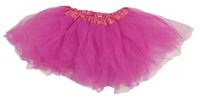 Tmavorůžová tylová sukně 