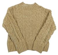 Béžový vzorovaný žinylkový svetr C&A