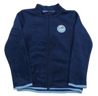 Tmavomodrá fleecová propínací mikina s nášivkou Impidimpi