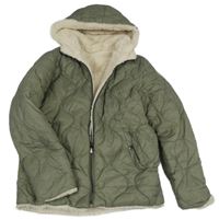 Khaki šusťáková zimní oboustranná bunda s kapucí Garcia