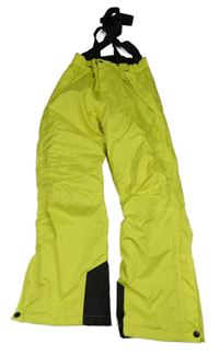 Neonově žluté šusťákové funkční oteplovačky s kšandami crane