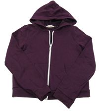 Tmavofialová propínací crop mikina s kapucí H&M