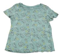 Modré vzorované tričko se zvířátky Pocopiano