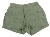 Khaki plátěné kraťasy s kapsami H&M