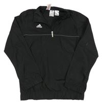Černá šusťáková sportovní funkční bunda s logem Adidas