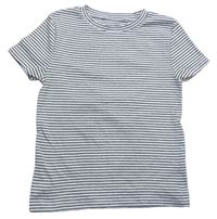 Bílo-černé pruhované žebrované tričko zn. H&M