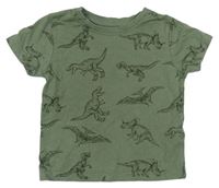 Khaki tričko s dinosaury Primark