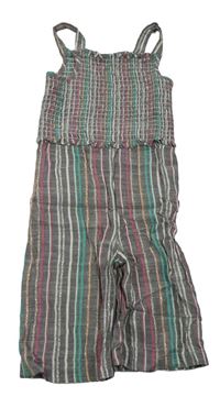 Šedo-barevný třpytivý kalhotový culottes overal Nutmeg