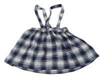 Tmavomodro-bílá kostkovaná laclová sukně River Island
