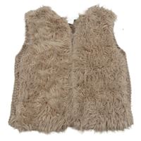 Pudrová kožešinovo/pletená vesta Primark