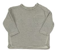 Bílo-šedá pruhovaná mikina zn. George