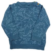 Tmavomodrý svetr s diny Tu