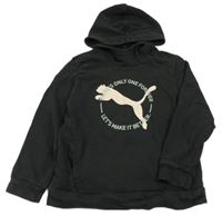 Černá mikina s logem a kapucí Puma