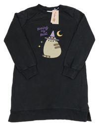Nové - Tmavomodré teplákové šaty s kočičkou - Pusheen Reserved