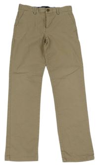 Béžové plátěné chino kalhoty Next