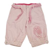 Světlerůžové plátěné kraťasy s Lady a páskem H&M