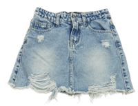 Světlemodrá riflová sukně s prošoupáním