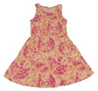 Oranžovo-růžové batikované šaty Page one young