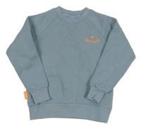 Světlešedomodrá mikina s nápisem 