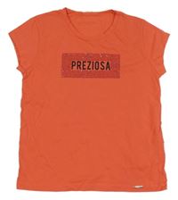 Jahodové tričko s nápisem a kamínky 