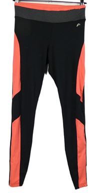 Dámské černo-neonově růžové sportovní legíny F&F