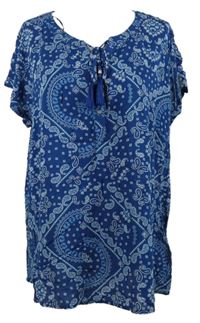 Dámská tmavomodrá vzorovaná halenka Maxi Blue