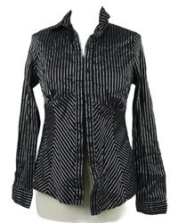 Dámská černo-stříbrná proužkovaná halenka Dorothy Perkins 