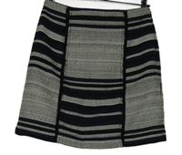 Dámská černo-tmavomodro-bílá pruhovaná sukně zn. Papaya 