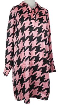 Dámské černo-růžové vzorované šaty River Island 