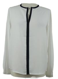 Dámská bílá halenka s černým lemem Up2Fashion 