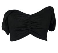 Dámské černé žebrované crop tričko 