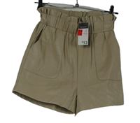 Dámské béžové koženkové kraťasy Primark vel. 32