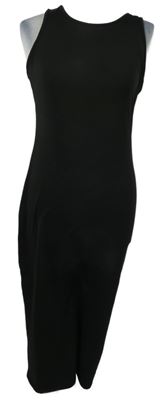 Dámské černé elastické midi šaty 