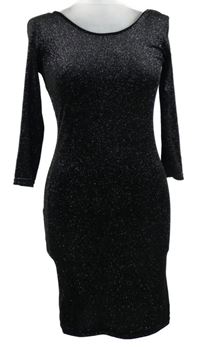 Dámské černé třpytivé sametové šaty Pimkie