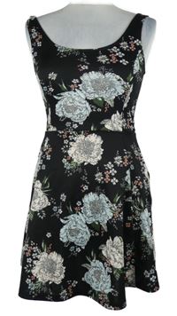 Dámské černé květované šaty H&M