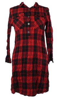 Dámské červeno-černé kostkované košilové šaty Mister.lady