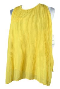 Nové - Dámská žlutá šifonová plisovaná halenka Zara 