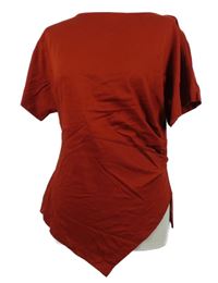 Dámské rezavé volné tričko s cípem River Island 