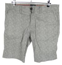 Pánské šedé vzorované plátěné chino kraťasy C&A vel. 36