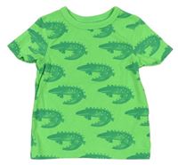 Neonově zelené tričko s krokodýly George