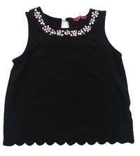 Černý crop top s korálky Yd.