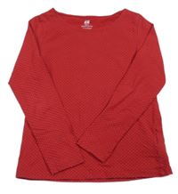 Červené puntíkované triko H&M