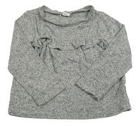 Šedé melírované úpletové triko Shein