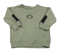 Khaki-černá mikina se smajlíkem Next