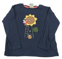 Tmavomodré triko s kytičkou a vílou Frugt