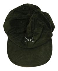 Khaki manšestrová kšiltovka s výšivkou 